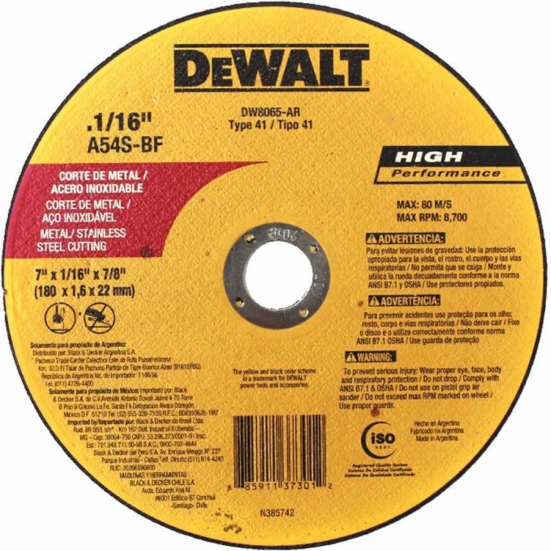 DISCO DE CORTE 7" X 0.055" X 7/8"