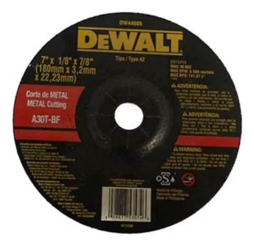 DISCO DE CORTE 7" X 1/8" X 7/8" CENTRO DEPRIMIDO