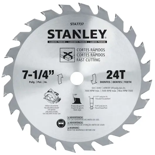 DISCO SIERRA CIRCULAR 7-1/4 X 24 DIENTES
