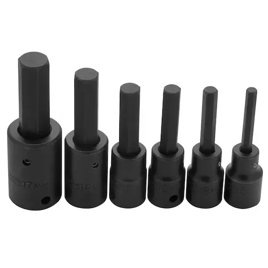 JUEGO DE DADOS DE IMPACTO MANDO 1/2 6 A 17 MM PUNTA HEXAGONAL 6(PIEZAS)
