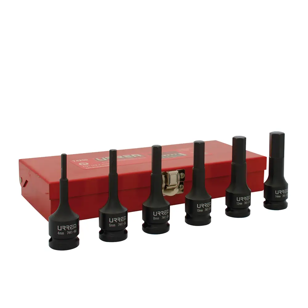 JUEGO DE DADOS DE IMPACTO MANDO 1/2" 4 A 14(MM) 6(PIEZAS) PUNTA HEXAGONAL
