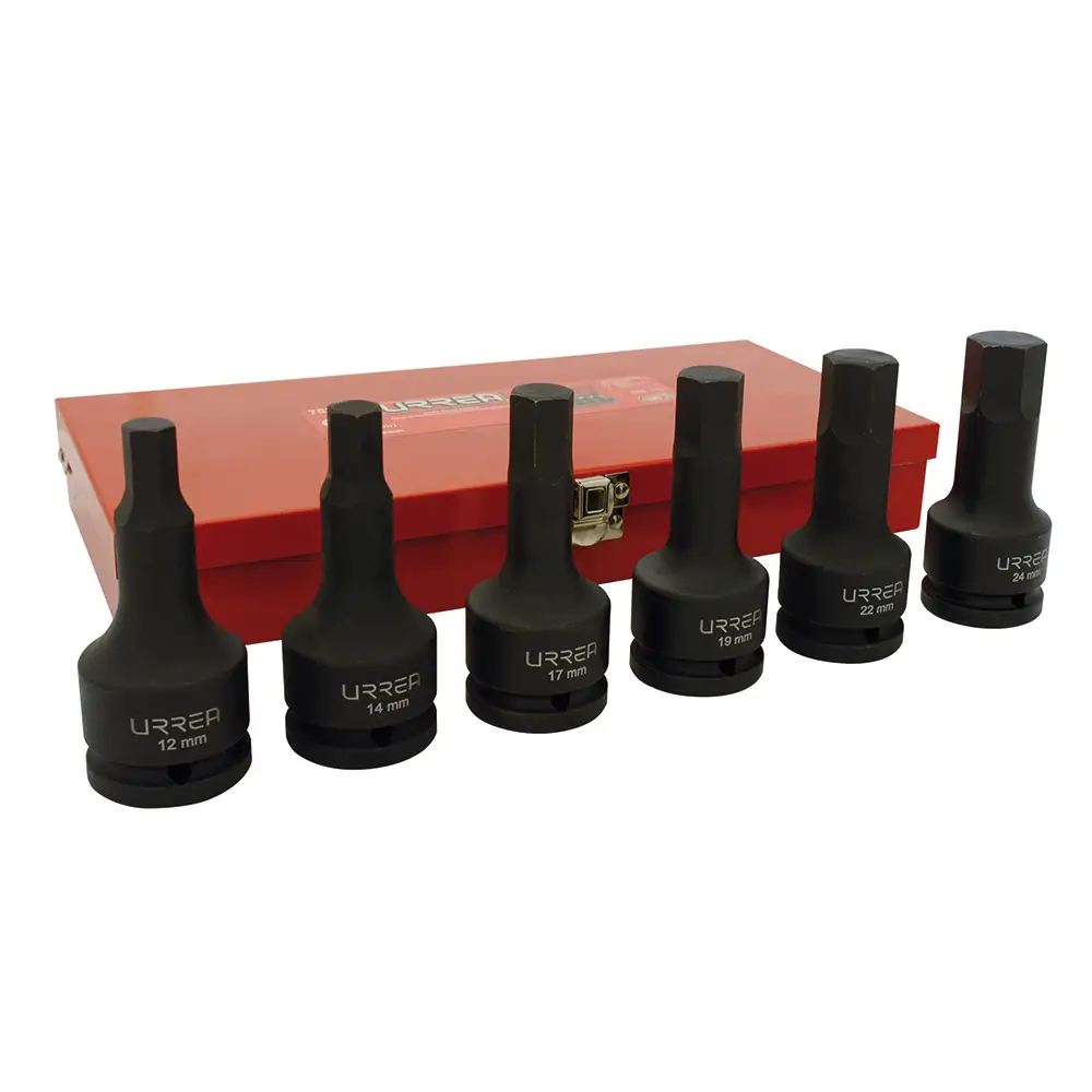 JUEGO DE DADOS DE IMPACTO MANDO 3/4" 12-24(MM)" PUNTA HEXAGONAL 6(PIEZAS)