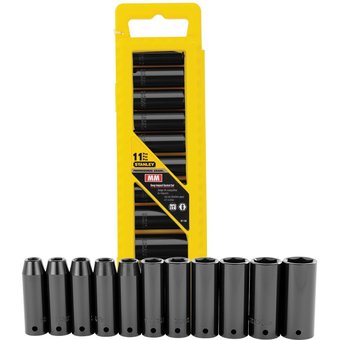 JUEGO DE DADOS IMPACTO LARGOS MANDO 1/2 10-24(MM) 6(PUNTAS) 11(PIEZAS)