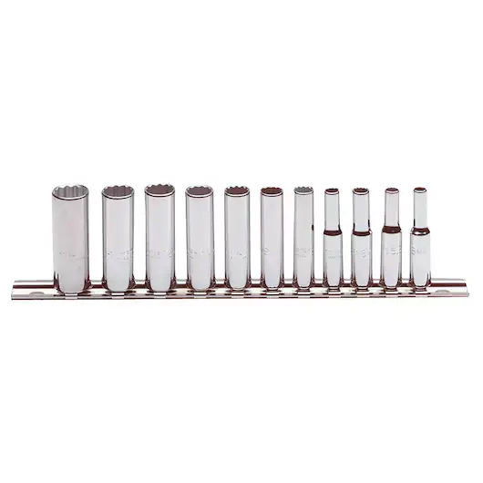 JUEGO DE DADOS LARGOS MANDO 1/4" DE 5-14(MM) 12(PUNTAS) 11(PIEZAS) 