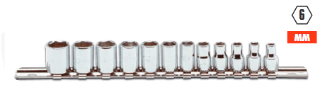 JUEGO DE DADOS MANDO 1/4" DE 4 A 14(MM) 6(PUNTAS) 12(PIEZAS) 