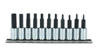 JUEGO DE DADOS MANDO 1/4" PUNTA HEXAGONAL 1/16"-5/16" 11(PIEZAS)