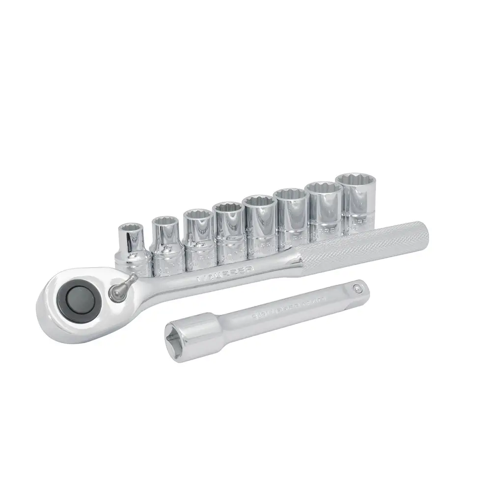 JUEGO DE DADOS Y PALANCAS MANDO 1/2" DE 3/8" A 13/16" 12(PUNTAS) 10(PIEZAS) 