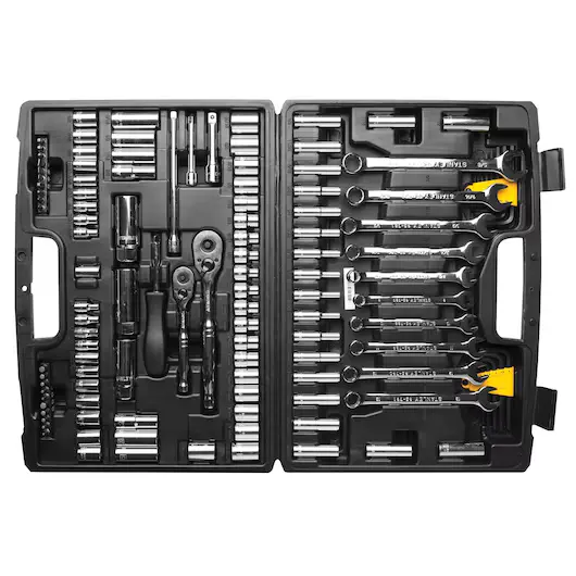 JUEGO DE DADOS Y PALANCAS MANDO 1/4" 3/8" 123(PIEZAS) PARA MECANICO