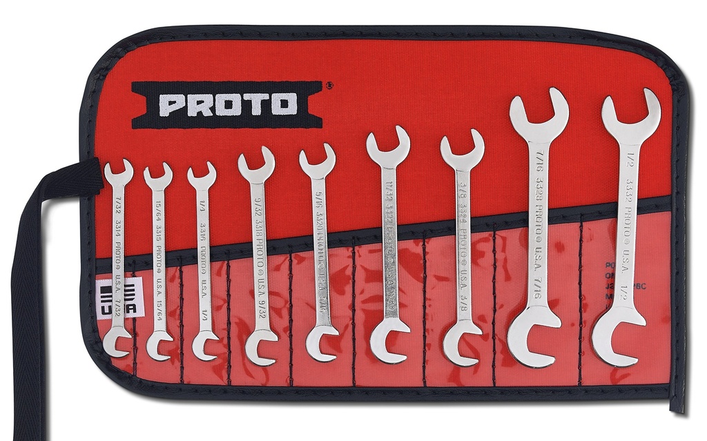 JUEGO DE LLAVES DE BOCA 7/32" X1/2" 9(PIEZAS)