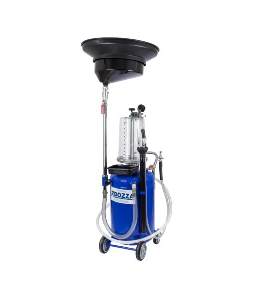 RECOLECTOR DE ACEITE 65(LT) MOVIL PRESURIZADO POR GRAVEDAD CAMARA 10(LT) VELOCIDAD SUCCION 1.5-2(LPM) CON BANDEJA DE ALTURA REGULABLE, MANGUERA SUCCIÒN 2(MT), MANGUERA DE DRENAJE 2(MT) Y 6 SONDAS DE SUCCION