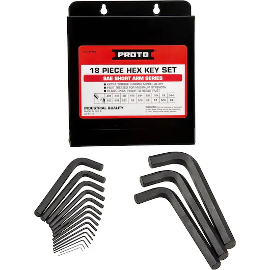 JUEGO DE LLAVES ALLEN 0.028" A 5/8" 18(PIEZAS)