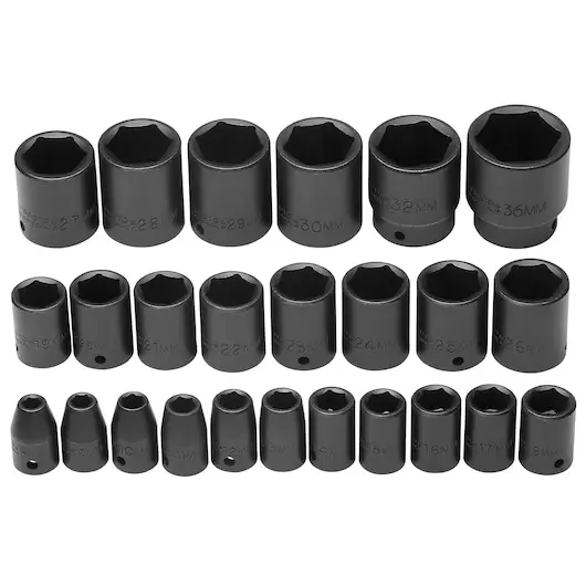 JUEGO DE DADOS DE IMPACTO MANDO 1/2" 8 A 36(MM) 25(PZS)