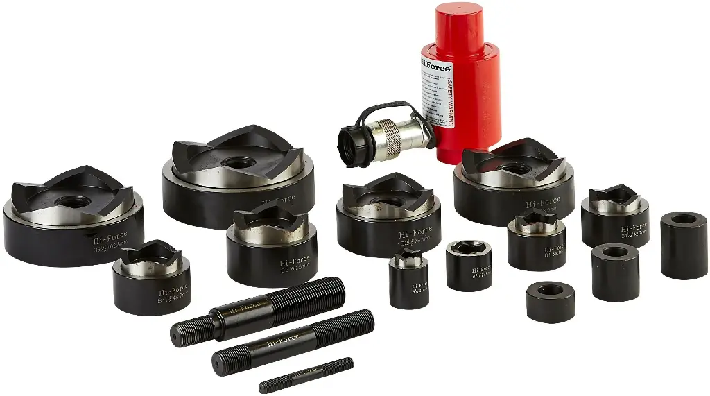 JUEGO DE SACABOCADOS HIDRAULICO 1/2" A 4" 10(TON) INCLUYE BOMBA Y MANGUERA 