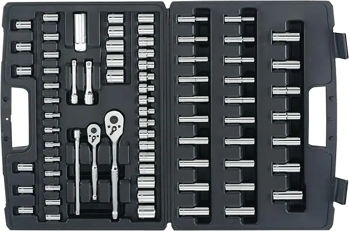 JUEGO DE DADOS MANDO 1/4"-3/8"-1/2" PARA MECANICO 75(PIEZAS)