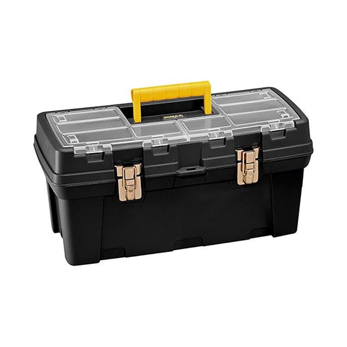 CAJA DE HERRAMIENTAS PLASTICA 16" x 7" x 7" NEGRA CERRADURA PLASTICA