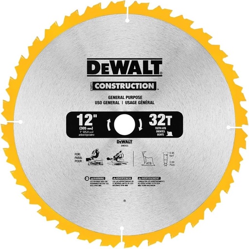 [DW3123] DISCO DE SIERRA CIRCULAR 12" X 1" X 32(DTS)