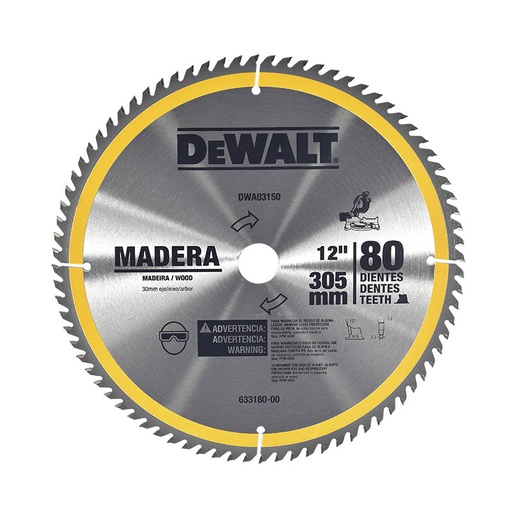 [DWA03150] DISCO DE SIERRA CIRCULAR 12" X 80(DTS)