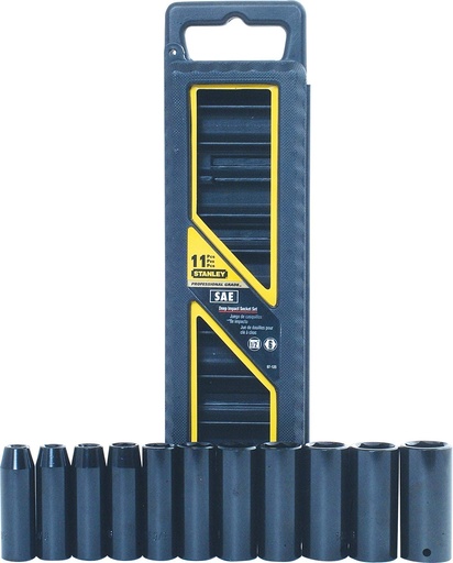 [97-125] JUEGO DE DADOS DE IMPACTO LARGOS MANDO 1/2" DE 3/8" A 1" 6(PTS) 11(PZS)