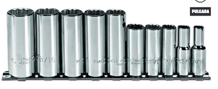 [52107] JUEGO DE DADOS LARGOS MANDO 3/8"  DE 5/16" - 7/8" 12(PUNTAS) 10(PIEZAS)
