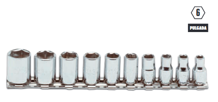 [47106] JUEGO DE DADOS MANDO 1/4" DE 3/16" A 9/16" 6(PUNTAS) 10(PIEZAS) 