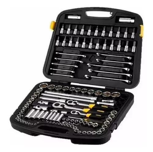 [91-931] JUEGO DE DADOS Y PALANCAS MANDO 1/4" 3/8" 1/2" 120(PIEZAS) PARA MECANICO