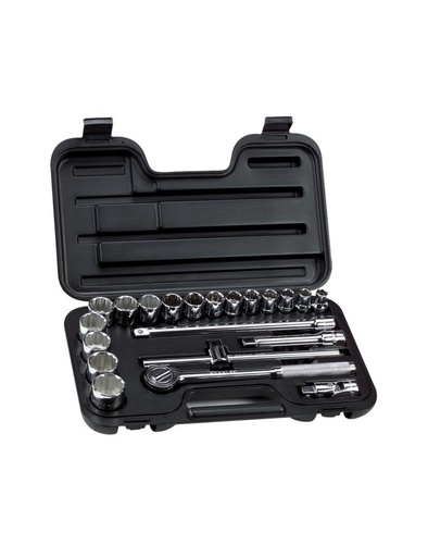 [86-533] JUEGO DE DADOS Y PALANCAS MANDO 1/2" DE 3/8" A 1-1/8" 12(PUNTAS) 22(PIEZAS)