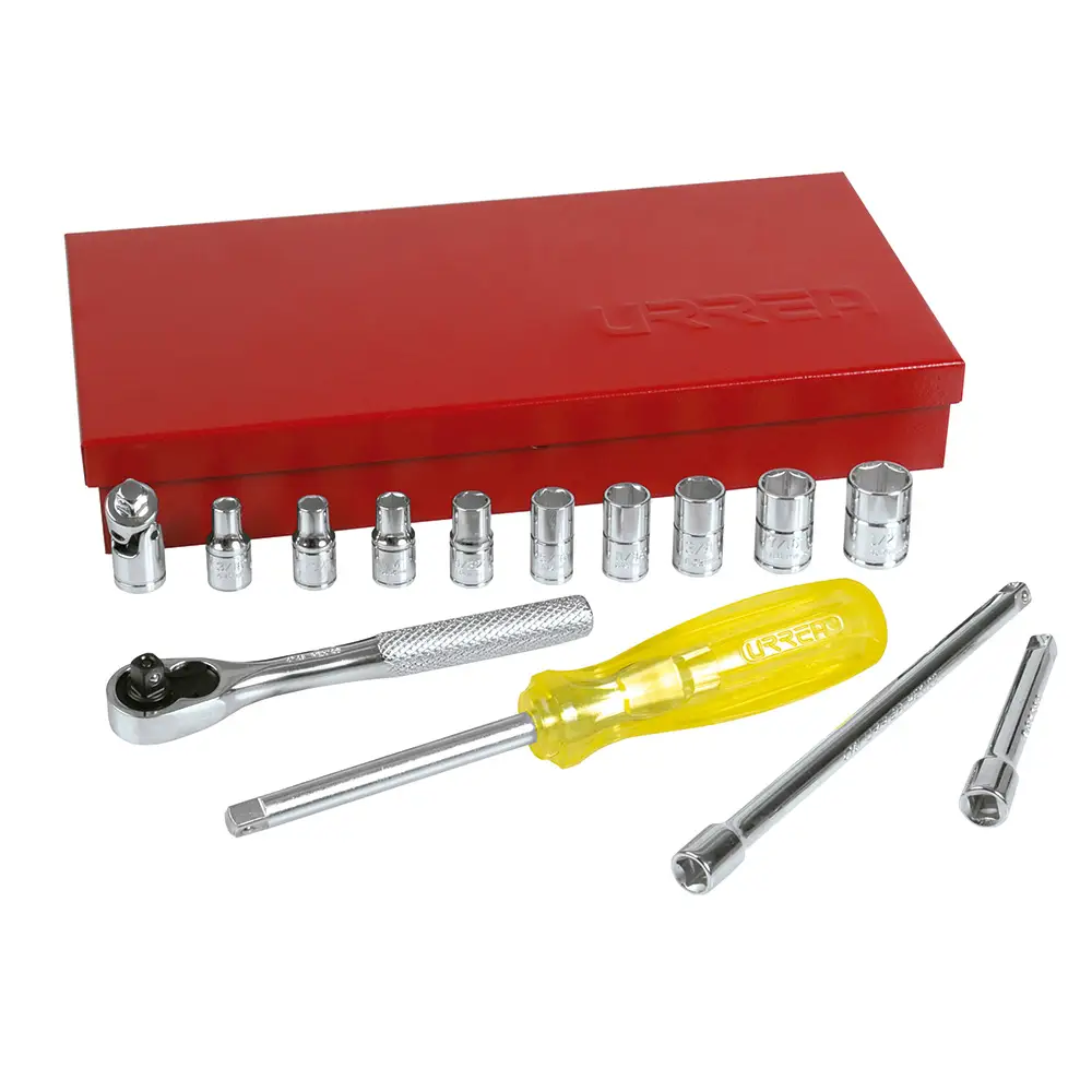 [U47112] JUEGO DE DADOS Y PALANCAS MANDO 1/4" DE 3/16" A 9/16" 6(PUNTAS) 16(PIEZAS)