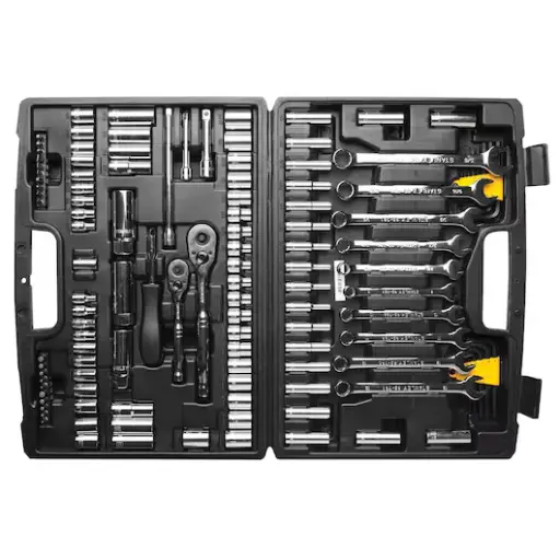 [94-374] JUEGO DE DADOS Y PALANCAS MANDO 1/4" 3/8" 123(PIEZAS) PARA MECANICO