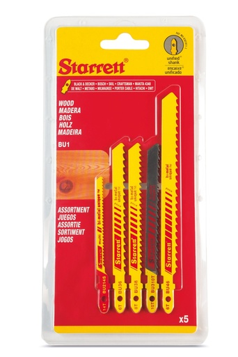 [ST-BU1] JUEGO DE SIERRAS PARA CALADORA PARA MADERA BI METAL UNIQUE INCLUYE BU36, BU46, BU38, BU310T, BU214S 5(PIEZAS) 