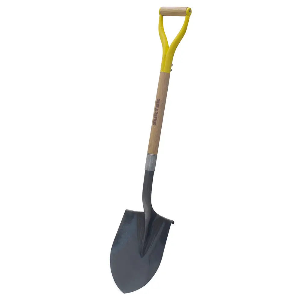 [130620] PALA REDONDA MANGO DE MADERA PUÑO METALICO