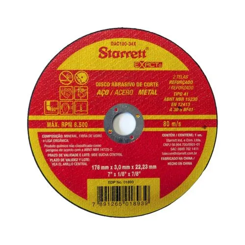 [DAC180-34X] DISCO DE CORTE 7" X 1/8" X 7/8"
