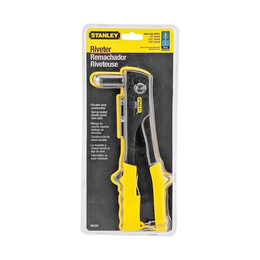 [MR77C] REMACHADORA POP MANUAL 10" CON BOQUILLAS 1/8", 5/32", 3/16" PARA ALUMINIO Y ACERO 