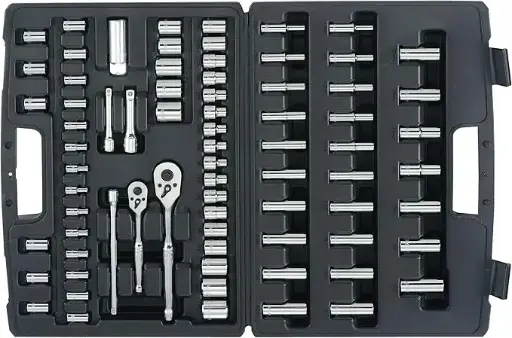[96-010] JUEGO DE DADOS MANDO 1/4"-3/8"-1/2" PARA MECANICO 75(PIEZAS)