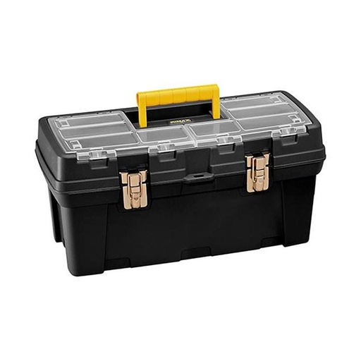 [STST16331] CAJA DE HERRAMIENTAS PLASTICA 16" x 7" x 7" NEGRA CERRADURA PLASTICA